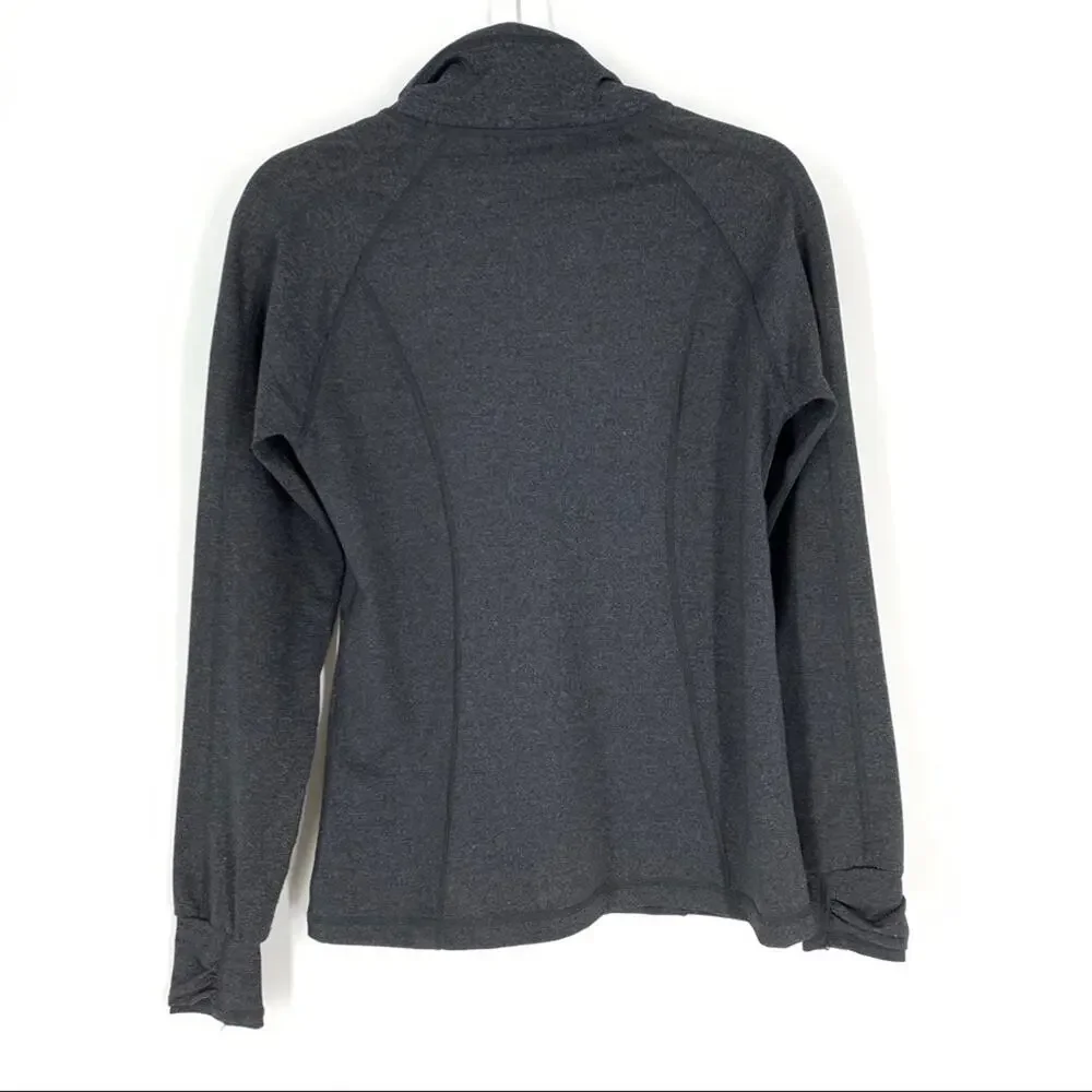 Earth Yoga Zip Up Sweater High‎ Neck Gray Small